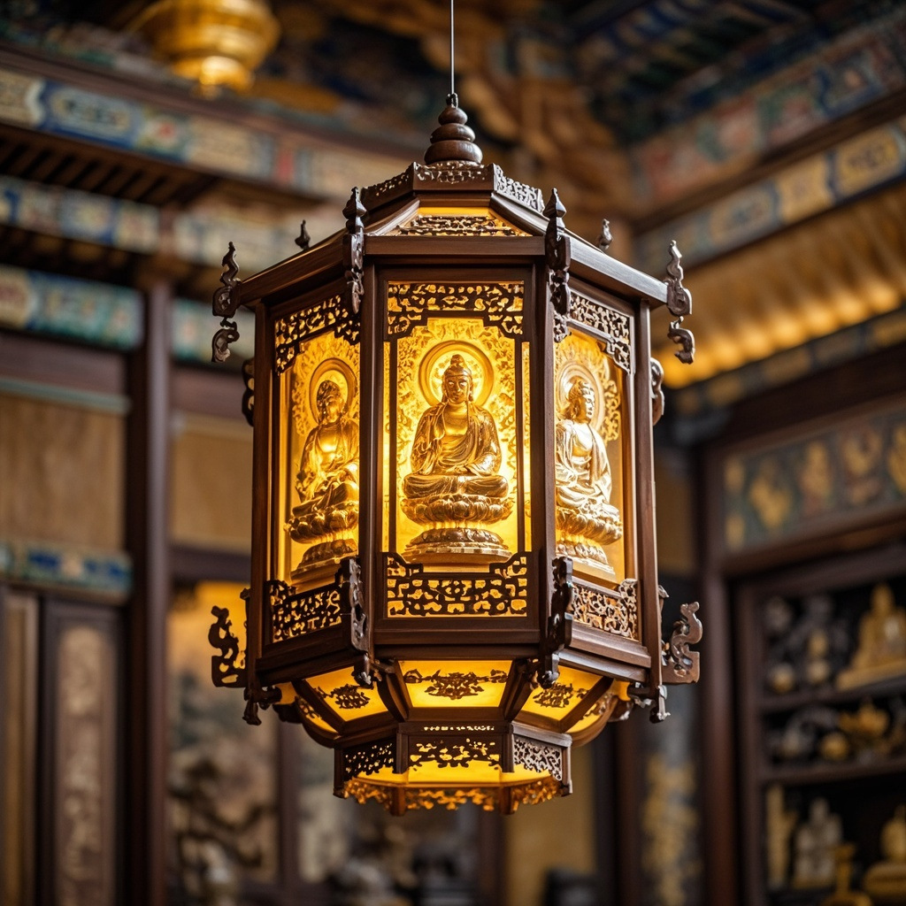 中式宫廷灯东南亚古建筑庙宇教堂复古中国风佛堂寺庙宫殿吊灯实木