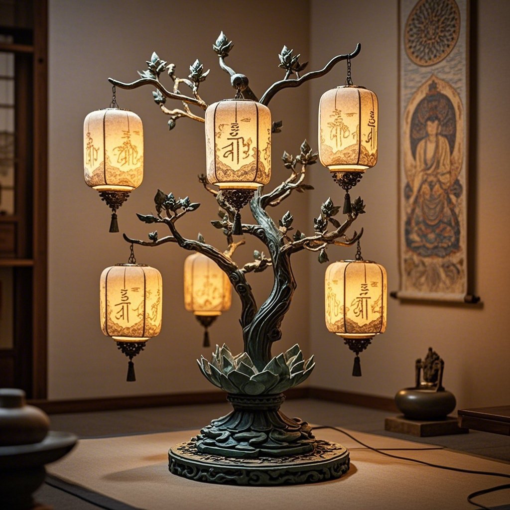 禅意中式落地灯实木复古客厅古建筑寺庙佛堂卧室书房茶室灯中国风